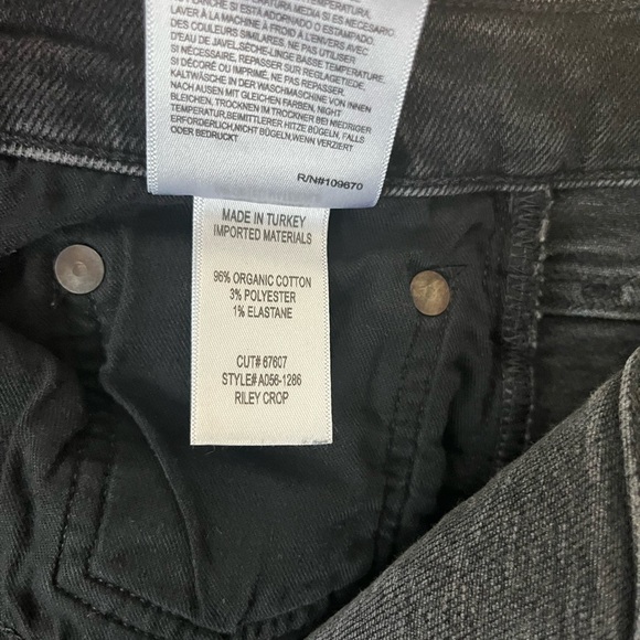 AGOLDE Riley Size 29 Washed Black High Rise Straight Crop Jeans - Picture 8 of 8